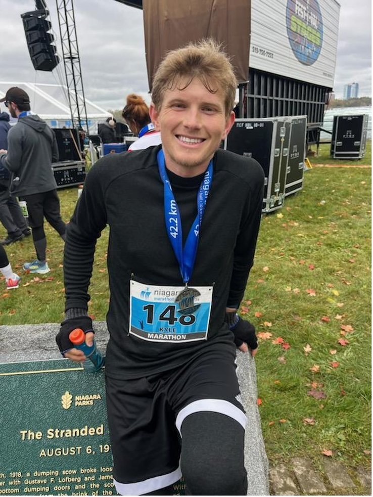 Kyle at a race finish, 2023